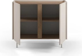 Кремаво-естествено шкафче от декор от дъб 100x82,5x40 cm Lucile – Marckeric