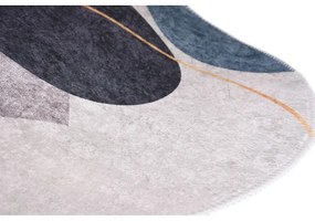 Синьо-сив миещ се килим 80x120 cm Oval - Vitaus