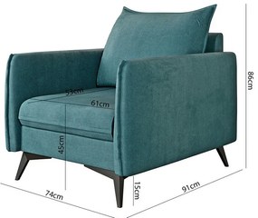 Кресло в петролен цвят Juli Bis – Ropez