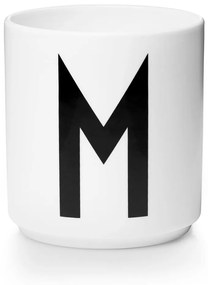 Бяла порцеланова чаша Personal M A-Z - Design Letters