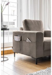 Кафяво кресло от рипсено кадифе Lofty Lilly – Miuform