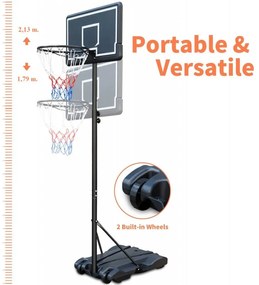 Баскетболен кош с регулируема височина 1,8 - 2,13 м