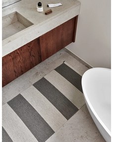 Антрацитна и кремава пътека за открито и закрито 70x150 cm Bob Charcoal Linen – Pappelina