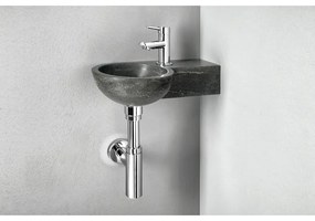 Черен каменен малък умивалник 40x23 cm Blok – Sapho