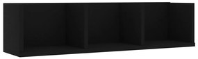 801311 vidaXL CD стенен рафт, черен, 75x18x18 см, инженерно дърво