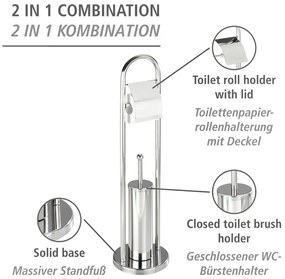 Четка за тоалетна с поставка за тоалетна хартия в сребристо Vasto - Wenko