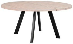 Кръгла маса за хранене от избелен дъб, ø 160 cm Fred - Rowico