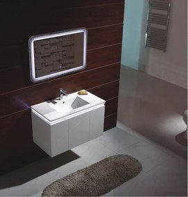 Конзолен PVC шкаф ICP 9046 LED с умивалник, 92x47x55см