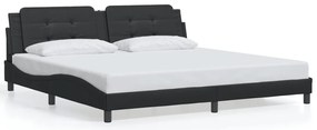 3208205 vidaXL Рамка за легло без матрак Zadar, черна, 200x200 см, изкуствена кожа