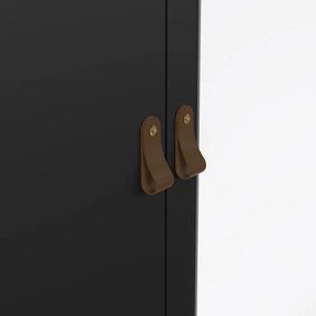 Черен гардероб с огледало 150x199x58 cm Madrid – Tvilum