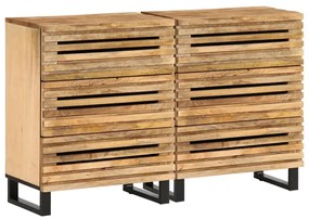 3217078 vidaXL Бюфети, 2 бр, 60x34x75 см, грубо мангово дърво масив