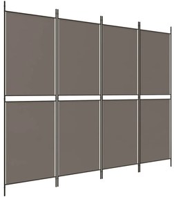 350232 vidaXL Параван за стая, 4 панела, антрацит, 200x200 cм, текстил