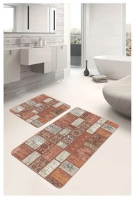 Кафяви кадифени килими за баня в комплект от 2 бр. 60x100 cm – Mila Home