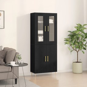 Sonata H Висок шкаф Черен дъб 69.5x34x180 см Инженерна дървесина