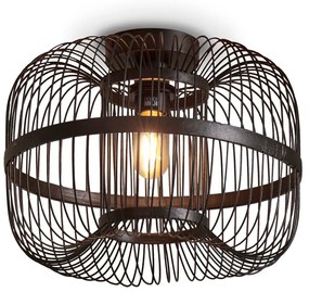 Черна лампа за таван с бамбуков абажур ø 38 cm Hokkaido - Good&amp;Mojo