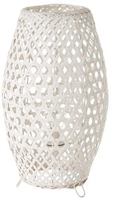 Бяла бамбукова настолна лампа с бамбуков абажур (височина 36 см) - Casa Selección