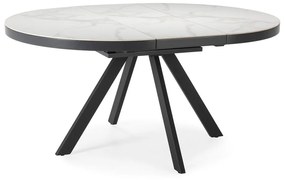 Кръгла сгъваема трапезна маса с керамичен плот с допълнителна плоча ø 120 cm Bela – Marckeric