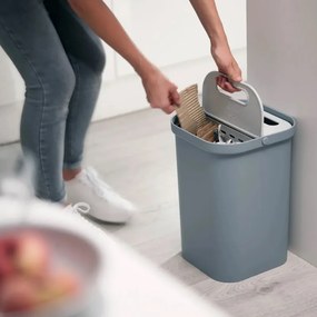 Кош за разделно събиране на отпадъци Joseph Joseph 30109, 2х7 л, Дръжка, Закриващи капаци, Светлосин