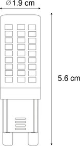 Комплект от 5 димируеми LED крушки G9 с 3 степени на димиране, опал, 4.5W, 500lm, 4000K