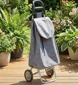 Пазарска количка с подвижна чанта, лека конструкция, до 30кг, 28x38x96см