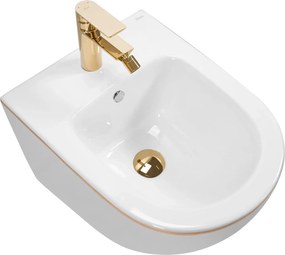 Биде Rea Carlo Mini White Gold Edge