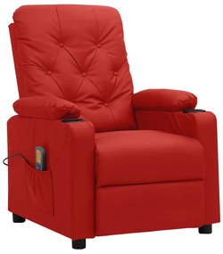 3093510 vidaXL Изправящ масажен стол виненочервен изкуствена кожа