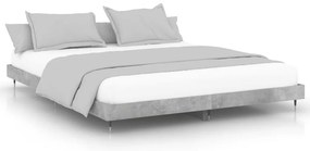 832113 vidaXL Рамка за легло, бетонно сиво, 200x200 см, инженерно дърво