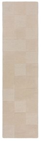 Бежова ръчно изработена вълнена пътека 60x230 cm Checkerboard – Flair Rugs