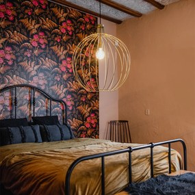 Дизайнерски висящ аплик златен 60 см - Wire Dos