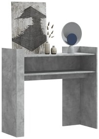 848468 vidaXL Конзолна маса, бетонно сива, 100x35x90 см, инженерно дърво