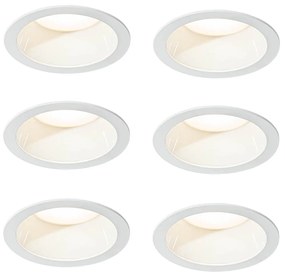 Set van 6i nbouwspots wit incl. LED 3000K-5000K - Elias