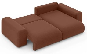 Разтегателен ъглов диван с място за съхранение в тухлен цвят (променлив) Luma – Ropez