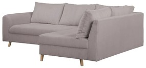 Ъглов диван от сив велур (десен ъгъл) Ariella - Ropez