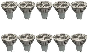 10 броя LED лунички 3х1W, цокъл GU10, 220V, клас A