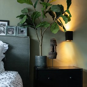 Модерна смарт стенна лампа черна вкл. 2 WiFi GU10 - Sandy