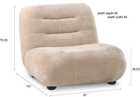 Бежово кадифено кресло Wyatt – Dutchbone