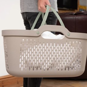 Светлокафяв пластмасов кош за пране 45 l – Addis