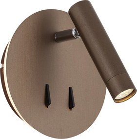 Модерна стенна лампа тъмен бронз вкл. LED с USB-C - Croft