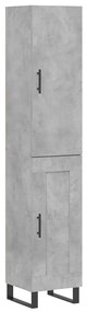 3199133 vidaXL Висок шкаф, бетонно сив, 34,5x34x180 см, инженерно дърво