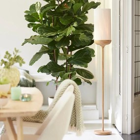 Подова лампа в естествен цвят с текстилен абажур (височина 159 cm) Dania – Light &amp; Living