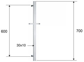 Матово-черна стенна месингова душ релса с подвижен държач 70 cm – Sapho