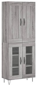 3199655 vidaXL Висок шкаф, сив сонома, 69,5x34x180 см, инженерно дърво