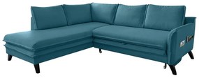 Тюркоазен ъглов разтегателен диван ляв ъгъл, Charming Charlie - Miuform