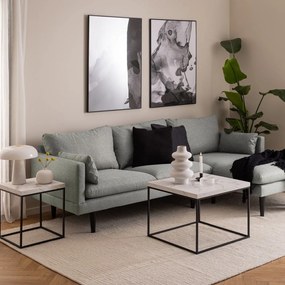 Бяла масичка за кафе с плот от имитация на мрамор 60x60 cm Barossa – Actona