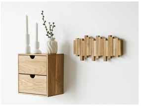 Стенна закачалка от масивен дъб в естествен цвят 3 cm Caltra – House Nordic