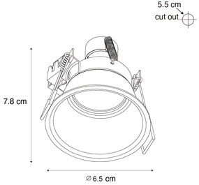 Комплект от 12 модерни вградени прожектора черни GU10 35mm IP44 - Dept