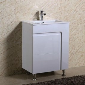 Долен шкаф за баня ICP 6085, PVC, бял, с умивалник, 62x40x85см