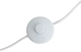 Скандинавска подова лампа дърво с текстилен абажур бял - Lou