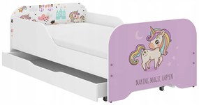 Детско легло MIKI 160 x 80 cm с мотив на розов еднорог