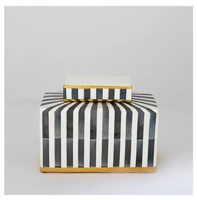 Керамичен буркан 20,5x16x9 см син/бял/черен